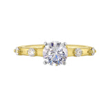14 Karat White & Yellow Gold Round Diamond Engagement Rings