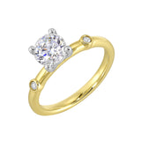 14 Karat White & Yellow Gold Round Diamond Engagement Rings