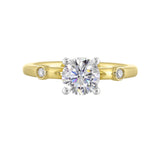 14 Karat White & Yellow Gold Round Diamond Engagement Rings