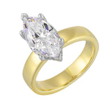 14 Karat White & Yellow Gold Round Diamond Engagement Rings