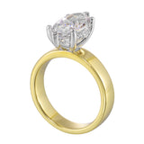 14 Karat White & Yellow Gold Round Diamond Engagement Rings
