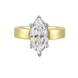 14 Karat White & Yellow Gold Round Diamond Engagement Rings