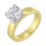 14 Karat White & Yellow Gold Round Diamond Engagement Rings