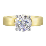 14 Karat White & Yellow Gold Round Diamond Engagement Rings