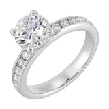 14 Karat White Gold Round Diamond Engagement Rings