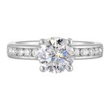 14 Karat White Gold Round Diamond Engagement Rings