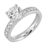 14 Karat White Gold Round Diamond Engagement Rings