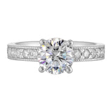 14 Karat White Gold Round Diamond Engagement Rings