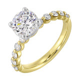14 Karat White & Yellow Gold Round Diamond Engagement Rings