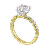 14 Karat White & Yellow Gold Round Diamond Engagement Rings