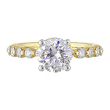 14 Karat White & Yellow Gold Round Diamond Engagement Rings