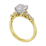 14 Karat White & Yellow Gold Marquise & Round Diamond Engagement Rings