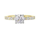14 Karat White & Yellow Gold Round Diamond Engagement Rings