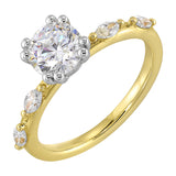 14 Karat White & Yellow Gold Marquise Diamond Diamond Rings