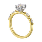 14 Karat White & Yellow Gold Marquise Diamond Diamond Rings
