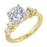 14 Karat White & Yellow Gold Marquise & Round Diamond Diamond Rings