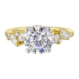 14 Karat White & Yellow Gold Marquise & Round Diamond Diamond Rings