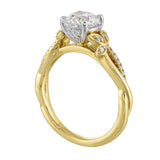 14 Karat White & Yellow Gold Round Diamond Engagement Rings