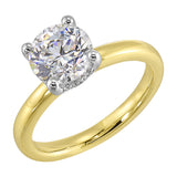 14 Karat White & Yellow Gold Round Diamond Engagement Rings