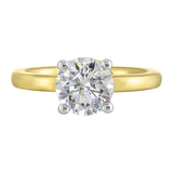 14 Karat White & Yellow Gold Round Diamond Engagement Rings