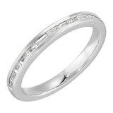 14 Karat White Gold Baguette Diamond Wedding Bands