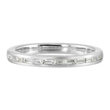 14 Karat White Gold Baguette Diamond Wedding Bands