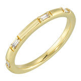 14 Karat Yellow Gold Baguette Diamond Wedding Bands