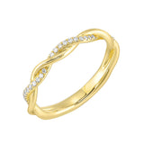 14 Karat Yellow Gold Round Diamond Wedding Bands