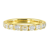 14 Karat Yellow Gold Emerald Cut Diamond Wedding Bands