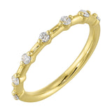 14 Karat Yellow Gold Round Diamond Wedding Bands
