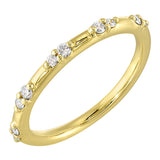 14 Karat Yellow Gold Round Diamond Wedding Bands
