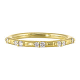 14 Karat Yellow Gold Round Diamond Wedding Bands