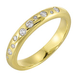 14 Karat Yellow Gold Round Diamond Wedding Bands