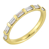 14 Karat Yellow Gold Baguette Diamond Wedding Bands