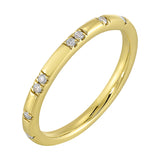 14 Karat Yellow Gold Round Diamond Wedding Bands