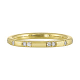 14 Karat Yellow Gold Round Diamond Wedding Bands