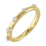 14 Karat Yellow Gold Round Diamond Wedding Bands