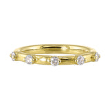 14 Karat Yellow Gold Round Diamond Wedding Bands