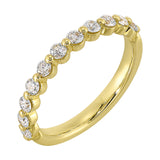 14 Karat Yellow Gold Round Diamond Wedding Bands