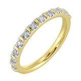 14 Karat Yellow Gold Round Diamond Wedding Bands