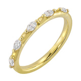 14 Karat Yellow Gold Marquise Diamond Wedding Bands