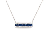 Sapphire & Diamond 14kt White Gold Pendant