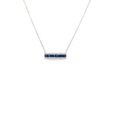 Sapphire & Diamond 14kt White Gold Pendant