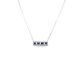 Sapphire & Diamond 14kt White Gold Pendant