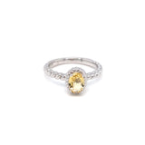 Sterling Silver & Created Citrine Ring