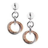 Sterling Silver & Rose Gold Plated Love Knot Earrings