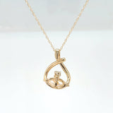 14K Yellow Gold Rice Pearl Pendant with Diamond Accent