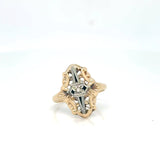 10k Yellow and White Gold Vintage Dinner Ring