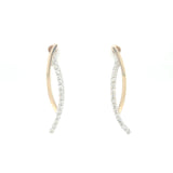14K Two-Toned Diamond Drop Earrings