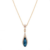 Pear Shaped London Blue Topaz Necklace